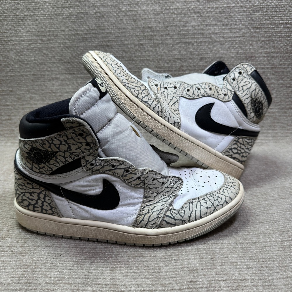 Nike Air Jordan 1 Retro High White Cement Kids 7 White DZ5485-052